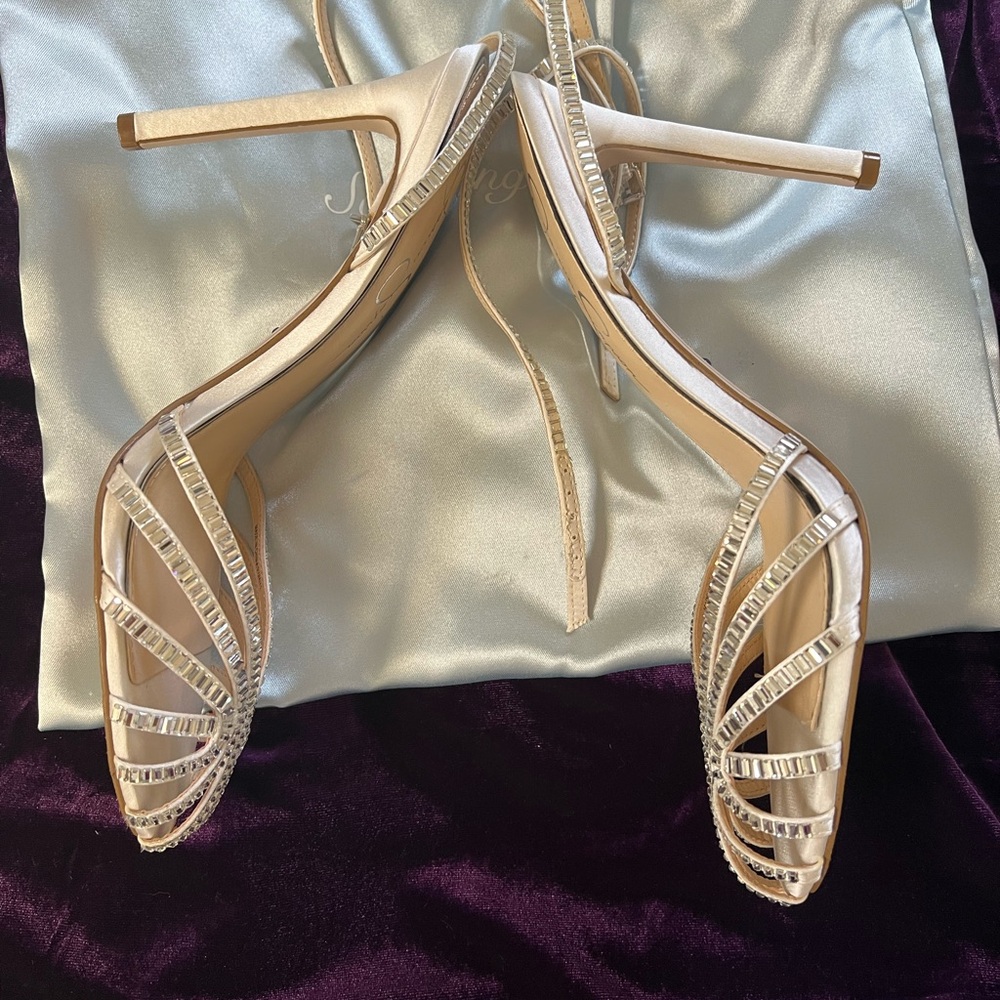 Jessica Simpson Blush Crystal-Strap Pointed Stiletto Slingbacks - Picture 3 of 7